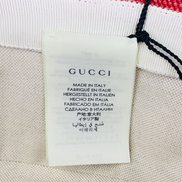 NWT Gucci stripe fedora hat in yellow size L(59cm) - Picture 10 of 13